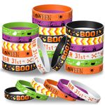 Morcheiong 36 Pieces Halloween Rubber Bracelets 6 Cute Design Silicone Wristbands for Halloween Scary Party Supplies