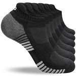 coskefy Running Socks Thick Cushion Ankle Socks Trainer Socks for Men Women Cotton Sports Socks (6 Pairs)