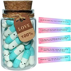 Mothers Day Gifts Prewritten Message In Capsule Lovely Notes Birthday Gifts For Mom From Daughter Son (Light Blue Mom 50pcs)