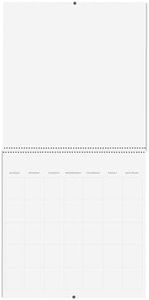 Reskid Blank Scrapbook Wall Calendar - 2-Pack - 80lb Cardstock - Undated, 12" x 12" Closed, 24" Open Size, Large Bookstore-Quality, Spiral-Bound Hanging Monthly Calendar for Kitchen & Office - Premium