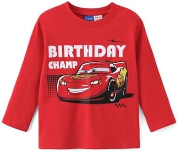 Cars Lightning McQueen Birthday Shirts Toddler Boys Long Sleeve Tees 4-5T