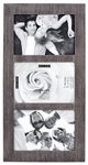 Malden International Designs Distressed Wood Collage Picture Frame, 3 Option, 3-4x6, Rough 3-OP. 4X6 Gray Ridge Linear