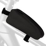 BELLE VOUS Bike Frame Bag - 1.8L Top Tube Bag/Cycling Bag for Storage - Strap-On Bicycle Bag for MTB/Road Bike - Bike Pouch Bags for Frame - Black