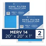 MEDIFY PRO 20x20x1 Filter - MERV 14 - E11 Media - Air Cleaning - Pleated HVAC AC Furnace Air Filters Replacement - (MERV 14, 2-Pack)