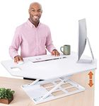 Stand Steady X-Elite Pro | Premier Corner Standing Desk Converter | Extra Large 40 Inch Sit to Stand Desk | Height Adjustable Desk Converter for Cubicles and L-Shaped Desks (27.25" L x 39.25'' W)