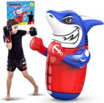 Mr. Shark Inflatable Bopper, 47" Kids Punching Bag Toys with Bounce-Back Action, Uniquely-Designed Durable Indoor & Outdoor Toys for Kids Birthday for 3 4 5 6 7 8 Years Old Boys Girls