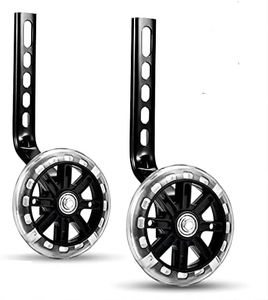 Cokritsm Bicycle Training Wheels for Kids Bike, Black Stabilisers Support Wheel, Cycling Training Wheel 12 14 16 18 20 Inch Bike Training Wheels 1 Pair