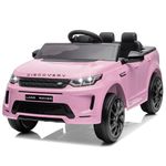 CoolGrows Land Rover Ride on Car, Electric Cars for Kids, with Remote Control, LED Lights, Music, 3 Speed Modes Smooth Start for 3-6 Years Old, Black, Max Weight 25KG (Pink)