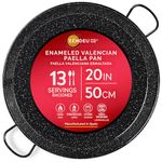 ZENDEU - Paella Pan 20 inch - Enameled Steel Paella Pan, Made in Spain - Easy Cleaning - Enameled Steel, 20 in - 50 cm (13 Servings) Cook your own Spanish Paella