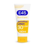 E45 Sun SPF30 Sensitive Sun Cream with Vitamin E - UVA and UVB Protection- Fragrance-Free and Dermatologically Tested Sun Lotion For Body - Suitable For Dry, Sensitive and Eczema Prone Skin (180ml)