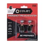 Colby Valve Quick Emergency Valve Stem Replacement Kit for Tubeless Tires | No Tools Required for Install | No Need to Remove Tire | Tire Valve Stem Kit Made in USA from quality 360 brass components