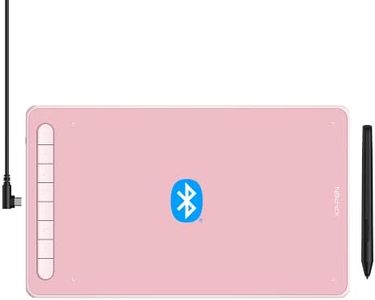 XP-Pen Deco LW 10x6 inch Graphic Tablet with Bluetooth Connectivity, Battery-Free X3 Chip Stylus and 8 Shortcut Keys Compatible with Chrome, Windows, Linux, Mac, and Android(Pink)