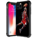 Compatible with iPhone 12 Mini Case, Basketball Player Number 23 Pattern Tempered Glass iPhone 12 Mini Cases for Boys Man,Soft TPU Bumper Desgin Anti-Scratch Shockproof Cover iPhone 12 Mini 5.4-inch