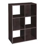 ClosetMaid Cubeicals 6 Cube Storage Shelf Organizer Bookshelf Stackable, Vertical or Horizontal, Easy Assembly, Wood, Chocolate Finish