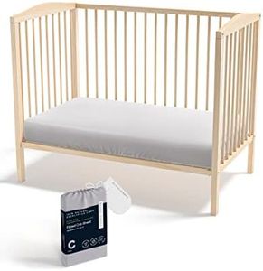 Olive + Crate Crib Sheets Luxury Eucalyptus Tencel, Naturally Organic Pure Ultra Soft and Breathable, Boys and Girls, Baby and Toddler, Deep Pockets, Grey Mist (52 x 28)