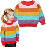 Simplee kids Baby Pullover Sweater Heart Knit Sweater Coat for Autumn Fall and Winter 3M-3T, S-rainbow, 3-6 Months