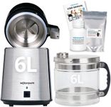 Water Pure 6 Litre Water Distiller, 6 Litre Glass Jug, 3 Years Filters Free, 200g Residue Cleaner Free. Largest and Fastest Water Distiller Machine