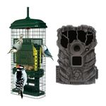 Brome Bird Care Squirrel Buster Truly Squirrel-Proof Suet Feeder (Green) Bundle with Trail Camera (2 Items)