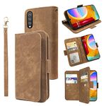 Furiet Compatible with LG Velvet 5G/LGVelvet Verizon G5 UW T-Mobile 2020 Wallet Case Wrist Strap Lanyard Leather Flip Card Holder Stand Accessories Cell Phone Cover for LM G900UM 4G Tmobile Brown