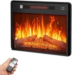 DWVO 23 Inches Electric Fireplace Insert, Recessed Fireplace Heater with Remote Control, Adjustable Temperature, 6H Timer, Adjustable Flame Brightness, 120V 1400W, Firewood