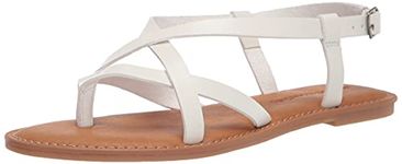 Amazon Essentials Women's Casual Strappy Sandal, White, 7 UK Wide