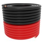 SHIERLENG 4 AWG Gauge 10 FT Welding Battery Cable Red + Black Pure Copper Power Ground Wire Lead Ends for Solar, RV, Car, Boat, Automotive, Marine, Motorcycle (10 FT)