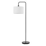 Globe Electric 67065 Barden 58" Floor Lamp, Matte Black, White Linen Shade, On/Off Socket Rotary Switch