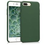 kwmobile Case Compatible with Apple iPhone 7 Plus/iPhone 8 Plus Case - TPU Silicone Phone Cover with Soft Finish - Dark Green