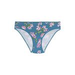 Enamor Womens Floral Printed Bikini Briefs (Blue_Medium)