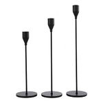 OnseToday Candle Holders for Taper Candles Set of 3 Candlestick Holders for Wedding, Dinning, Party, Home Decor, Anniversary Or Other Special Occasions (Black)