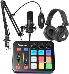 MAONO USB XLR Condenser Microphone Set: PC Computer Podcast Cardioid Metal Mic Kit with Software for Recording, Studio, Singing, YouTube (A04 Gen2+G1 Neo+MH601)