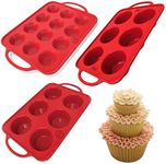 BAKE BOSS Muffin & Cupcake Pan Set - Nonstick Bakeware Set - Mini Muffin Pan - Standard Regular Muffin Pan - Jumbo Large Cupcake Pan