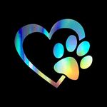 Heart with Dog Paw Decal Vinyl Stic