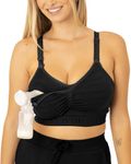 Kindred Bravely Sublime Hands Free Busty Pumping Bra | Nursing and Pumping Bra for E, F, G Cup | Wearable Breast Pump Bra (Black, Large-Busty)