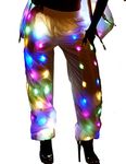 aifuu Mens Womens LED Flash Light Rave Jacket Pants Baseball Hoodies Sport Outwear Party Costume Xmas Fancy Dress (S, Pants)