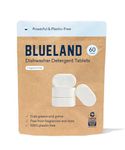 BLUELAND Dishwasher Detergent Tablet Refill 60 Count- Plastic-Free & Eco Friendly Alternative to Liquid Pods or Sheets - Natural, Sustainable - 60 Washes