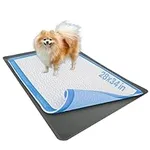 Skywin Dog Pad Holder Tray for 28 x 34 Inches Training Pads - Easy to Clean and Store Perfect for Dog Potty Tray – Silicon Wee Wee Pad Holder, No Spill Pee Pad Holder for Dogs (Grey)