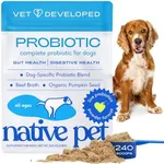 Native Pet Probiotic for Dogs - Vet Created Powder Digestive Issues Dog Probiotics + Prebiotic Bone Broth 232 Gram 6 Billion CFU - Dog Supplies - Powder Prebiotics and Probiotics Dogs Love! (32.8 oz)