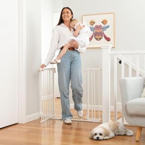 Perma Child Safety Safe Step Baby Gate for Stairs & Doorways, Rental Safe, Install Pressure in Minutes, Mounted Gate, Auto Close, Stay Open, Ultra-Low Bar