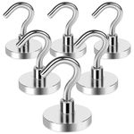 LOVIMAG Strong Magnetic Hooks, 40LBS Neodymium Magnets with Hooks, Cruise Must Haves for Travel, Magnetic Key Holder for Wall,Cruise Ships,Locker,Metal Door,Office,Kitchen,Classroom- 6 Pack