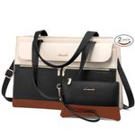 LOVEVOOK Laptop Bag for Women 15.6 Inch Laptop Tote Work Bag Professional Leather Computer Briefcase Waterproof Handbag Shoulder Bag Large Capacity Business Teacher Office Bag Crossbody Purse