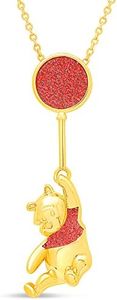 Disney Collana Winnie the Pooh, 45 cm - Collana placcata in oro - Regali Winnie the Pooh per donne con Licenza ufficiale