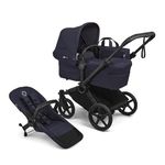 Bugaboo Donkey 6 Single Pushchair, Convertible to Double and Twin Stroller, Pram for Newborn and Toddler, Double Storage Space & Side Basket, Easy to Maneuver One Hand Steering, Deep Indigo