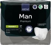 Abena Man Formula 1 Incontinence Pads for Men, 15 Count, Eco-Friendly, Breathable, Comfortable, Absorbs up to 15.2 fl oz