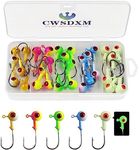 CWSDXM Fishing Jig Heads Assorted Size Round Painted Ball Head Hooks for Walleye Bass Trout Crappie Jig Heads Freshwater Saltwater,1/2oz 3/8oz 1/4oz 1/8oz 15-40pcs (10g(0.35oz)-20pcs)