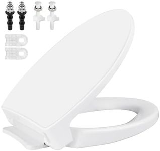 SS114 SoftClose Toilet Seat Replacement Compatible with TOTO SS114/SS113/SS154/SS224/SS204, Traditional Elongated Heavy Duty Toilet Seat Parts with 2-Pack Toilet Bolts and Nuts, Cotton White