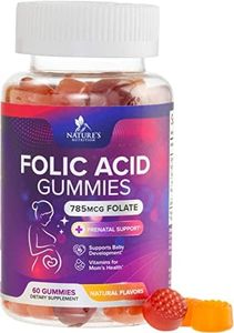 Folic Acid Gummies for Women 400mcg, Essential Support for Mom and Baby, Extra Strength Prenatal Vitamins, Chewable Folate Nutrition Supplement for Before, During, and After Pregnancy - 60 Gummies