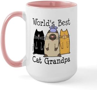 CafePress World's Best Cat Grandpa Large Mug 15 oz (444 ml) Ceramic Coffee Mug