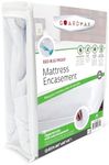 Guardmax Zippered Mattress Encasement - Queen Size with Super Deep Pockets - 100% Waterproof and Bed Bug Proof Mattress Protector - Absorbent Six-Sided Mattress Cover, Bed Sheet is Soft and Breathable