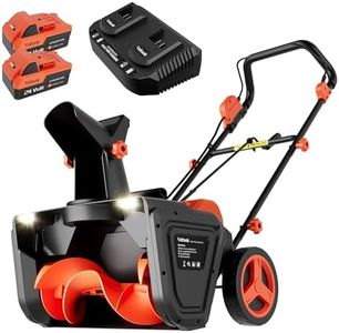 VOLTASK 48V Cordless Snow Blower, 48-Volt | 20-Inch Brushless Electric Snow Blower Cordless, Battery Snow Blower with Directional Plate & LED Lights (2 * 24V Battery & Dual Quick Charger Included)